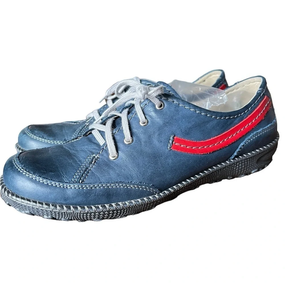 STELLA soft cornflour blue leather sneakers
